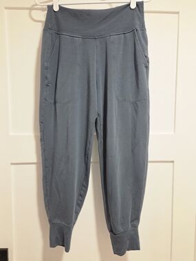 Athleta Coaster Luxe High Rise Jogger Slate Blue Gray Small S Soft Nirvana